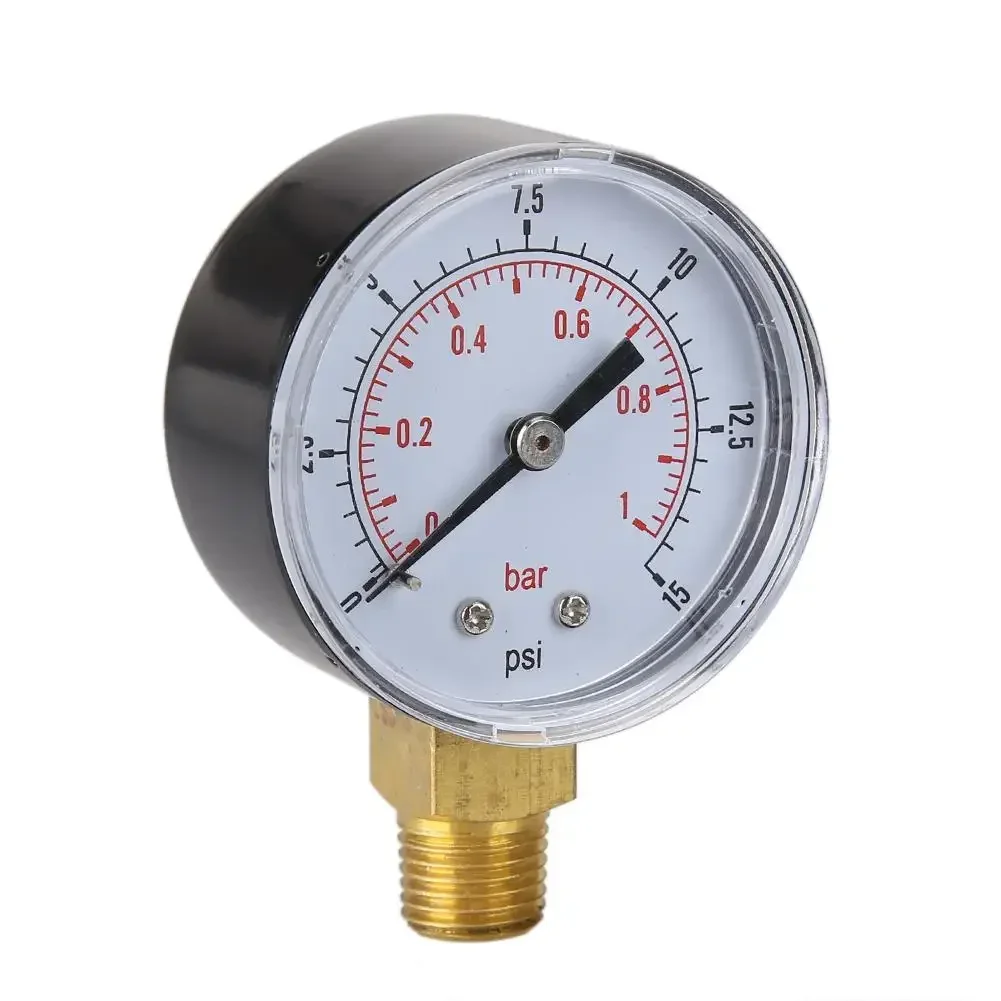 TS-50-15psi 0/15 PSI 0/1Bar Fuel Air Compressor Low Pressure Gauge 50mm 1/4 Bar Meter Hydraulic Tester Dial Manometer