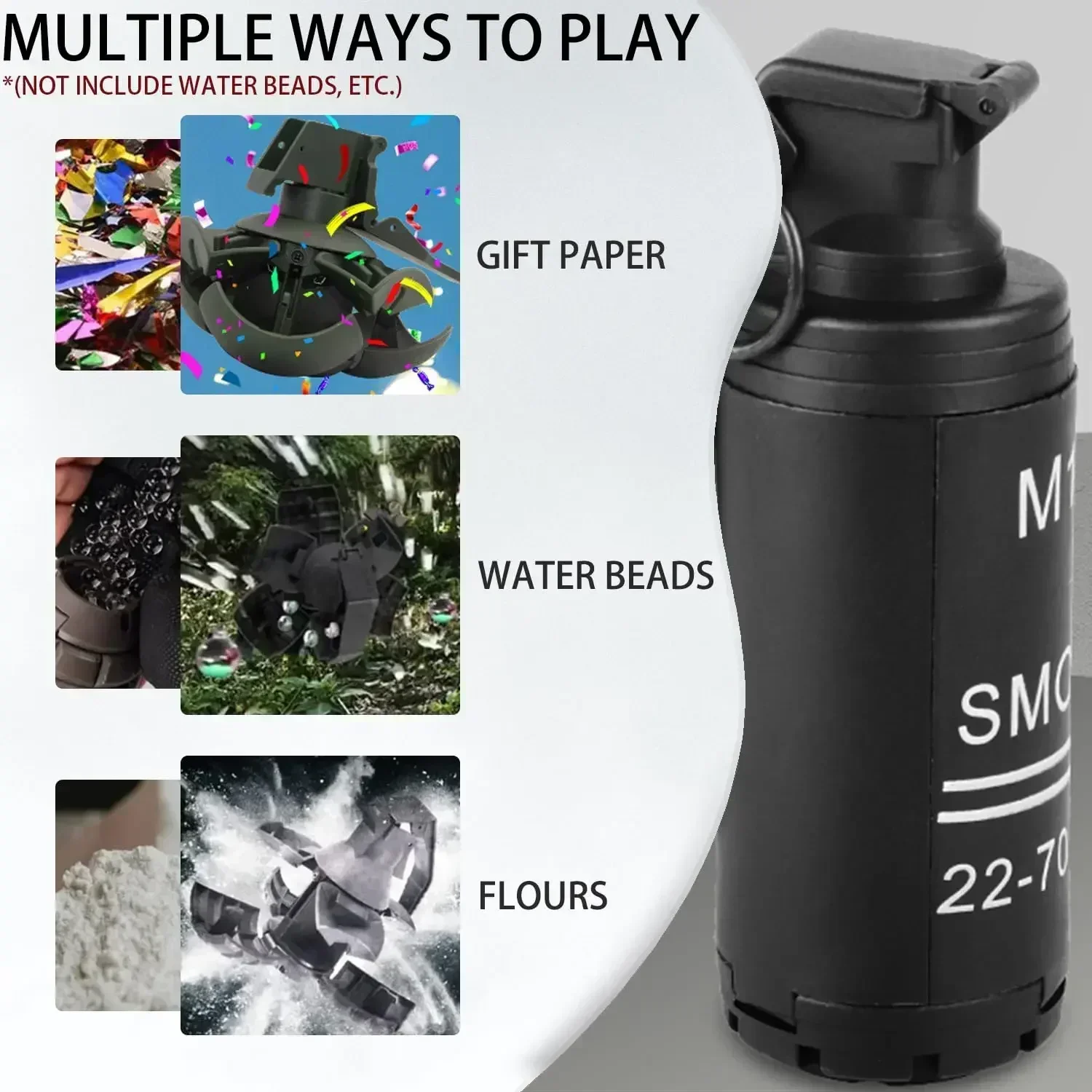 KM18 CS Paintball Grenade Toys Tactical Airsoft Nylon Hand Grenades Toy Spring Powered Impact For CS Battle Game Role Play Model