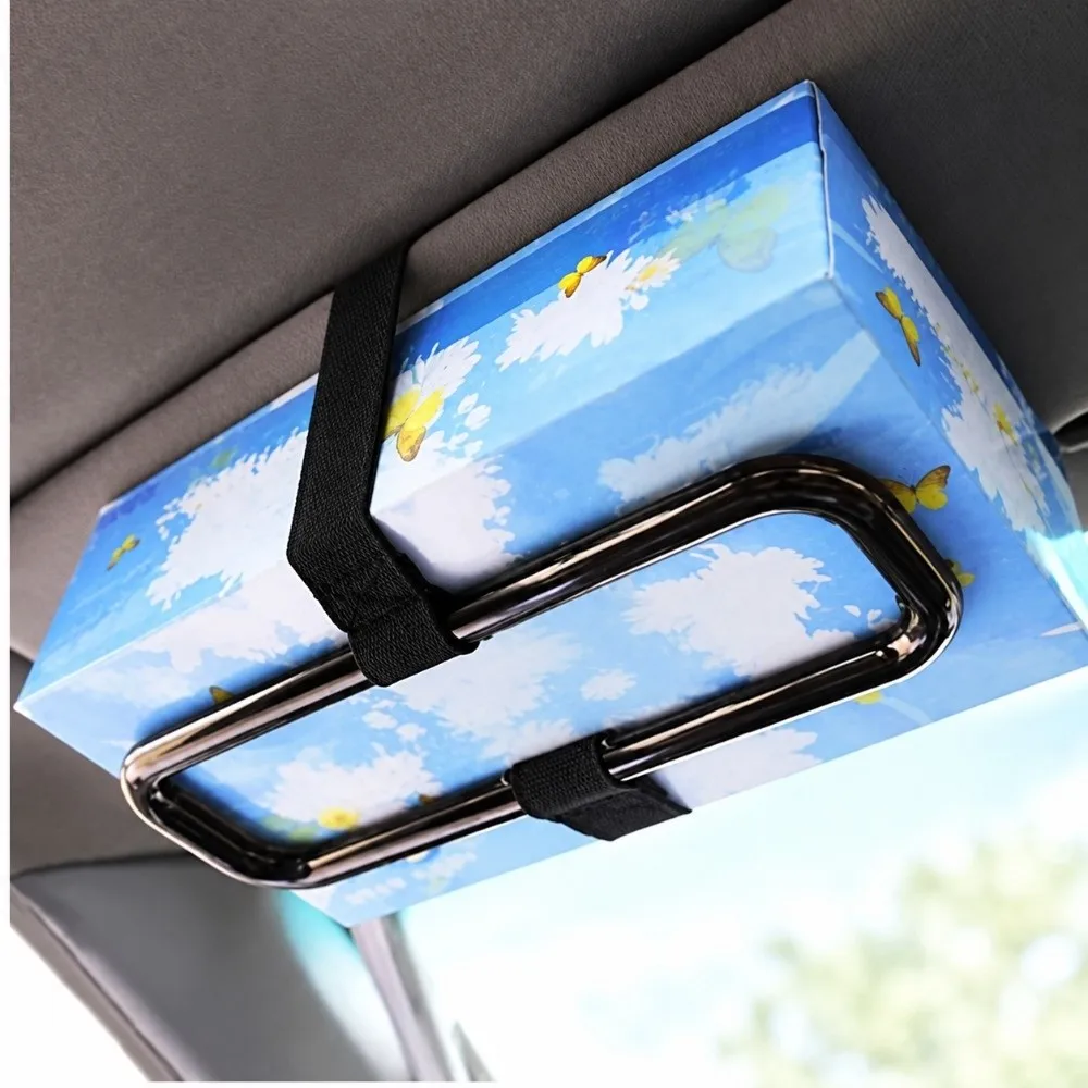 Elastic Rope Car Tissue Rack Hanging Multi-Purpose Hanging Tissue Box Car Interior Accessories Seat Back Napkin Box Car Interior