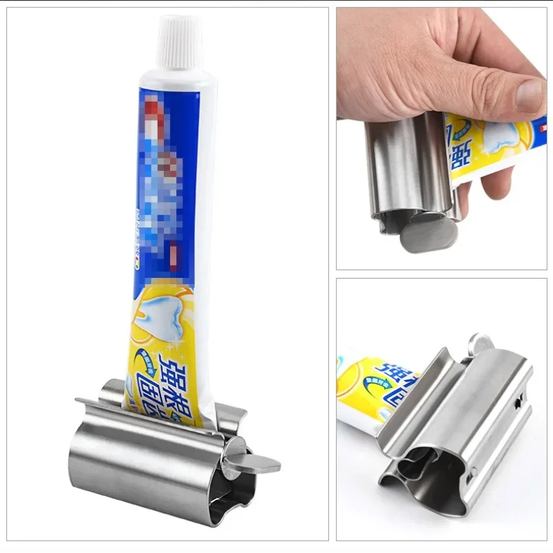 Bathroom Accessories Toothpaste Squeezer Tube Roller Stainless Steel Wringer Roller Rotate Dispenser for Ointments Cosmetics