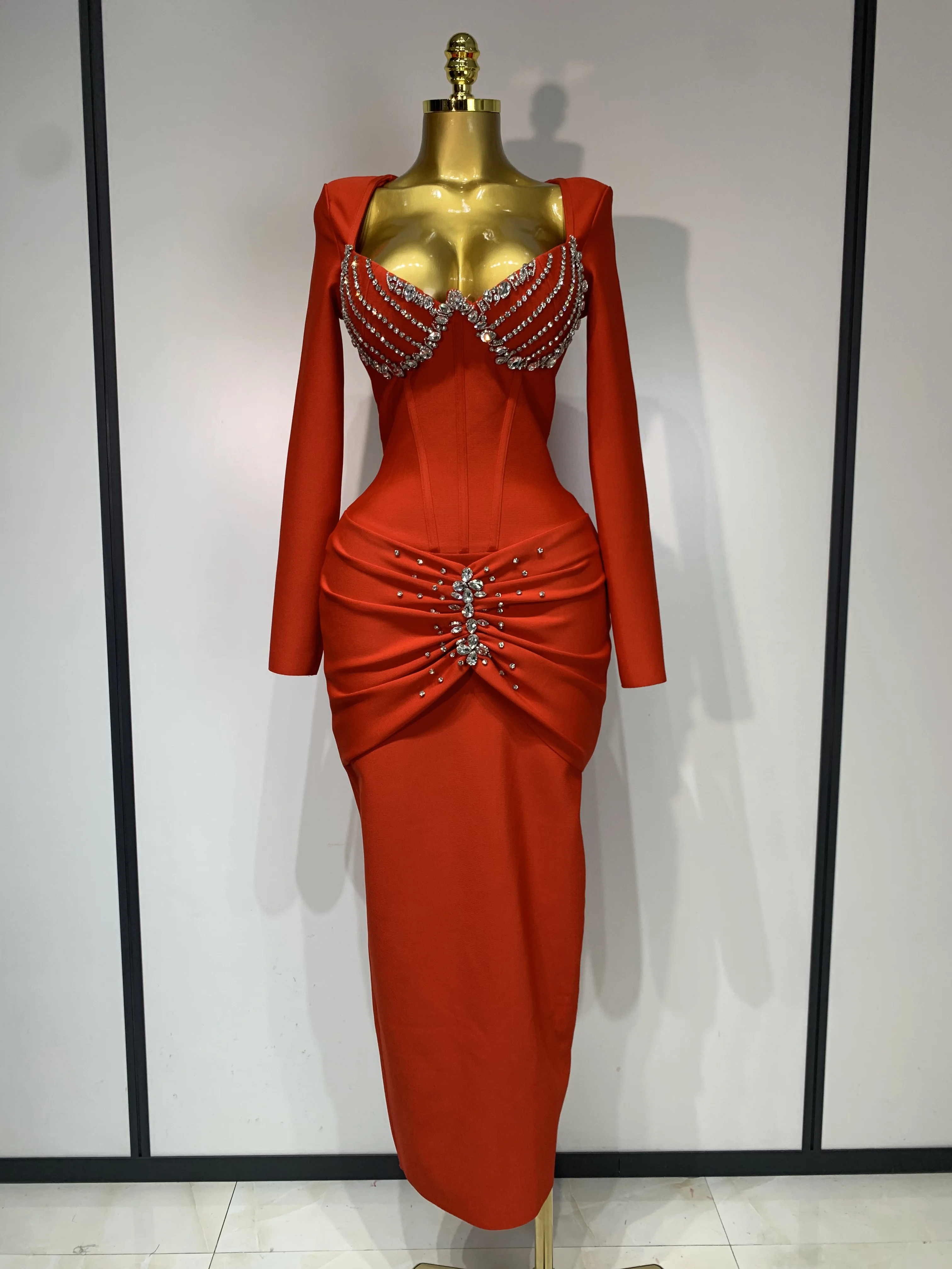 Women Sexy Luxury Sparkly Diamond Bandage Long Sleeve Bodycon Dress 2025  Celebrity Elegant Evening Club Pary Birthday Dresses - AliExpress 200000345