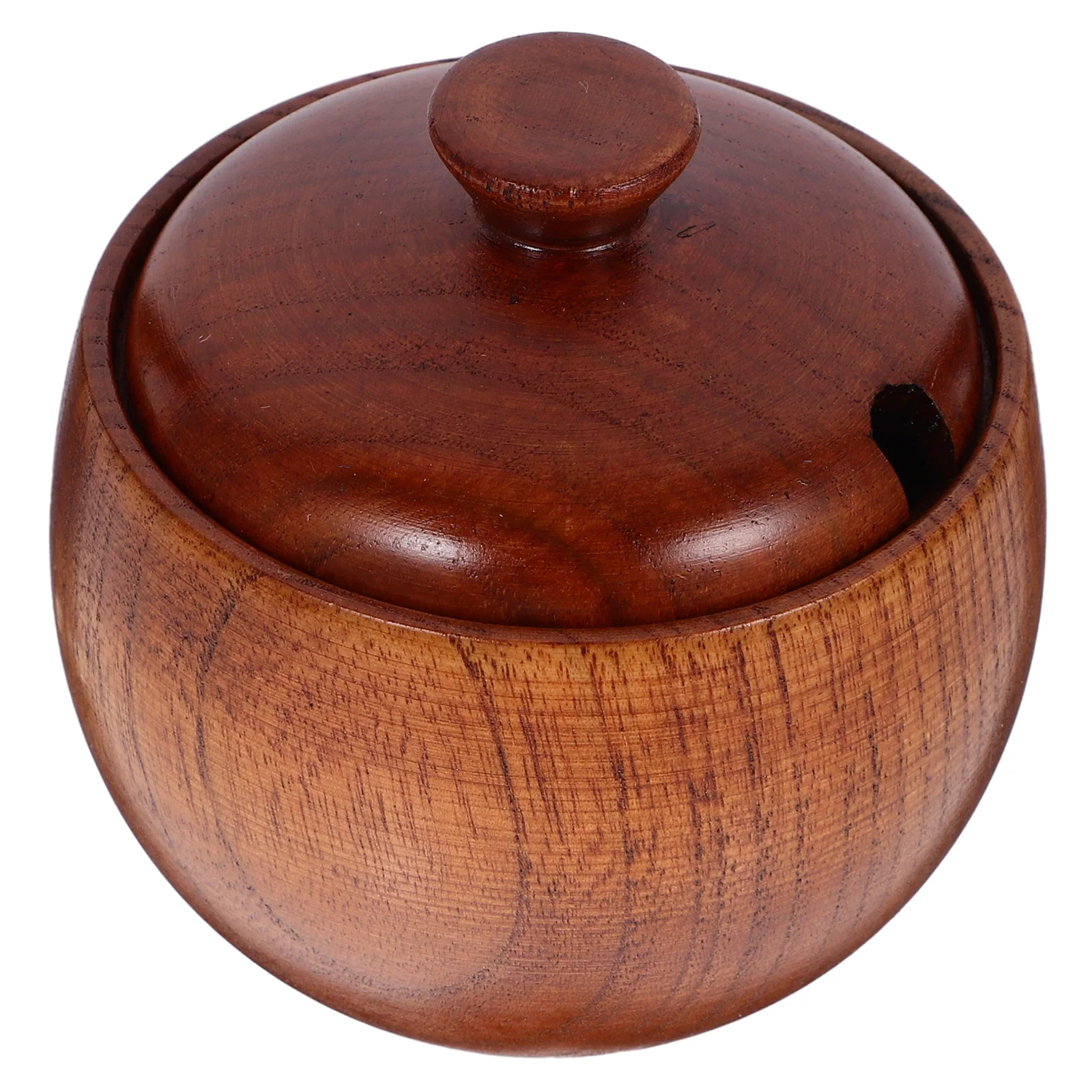 

1pc Wooden Seasoning Bowl Children Rice Bowl Food Container with Lid Safe Healthy Wood Jar Spice Serving Bowls for Mixing