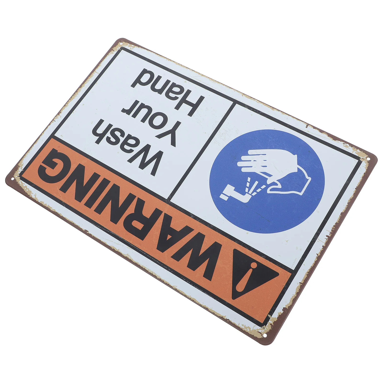 Wash Hands Sign Iron Warning Sign For Public Restroom Handwashing Reminder Sticker Durable Wash Hands Signs For Business Safety