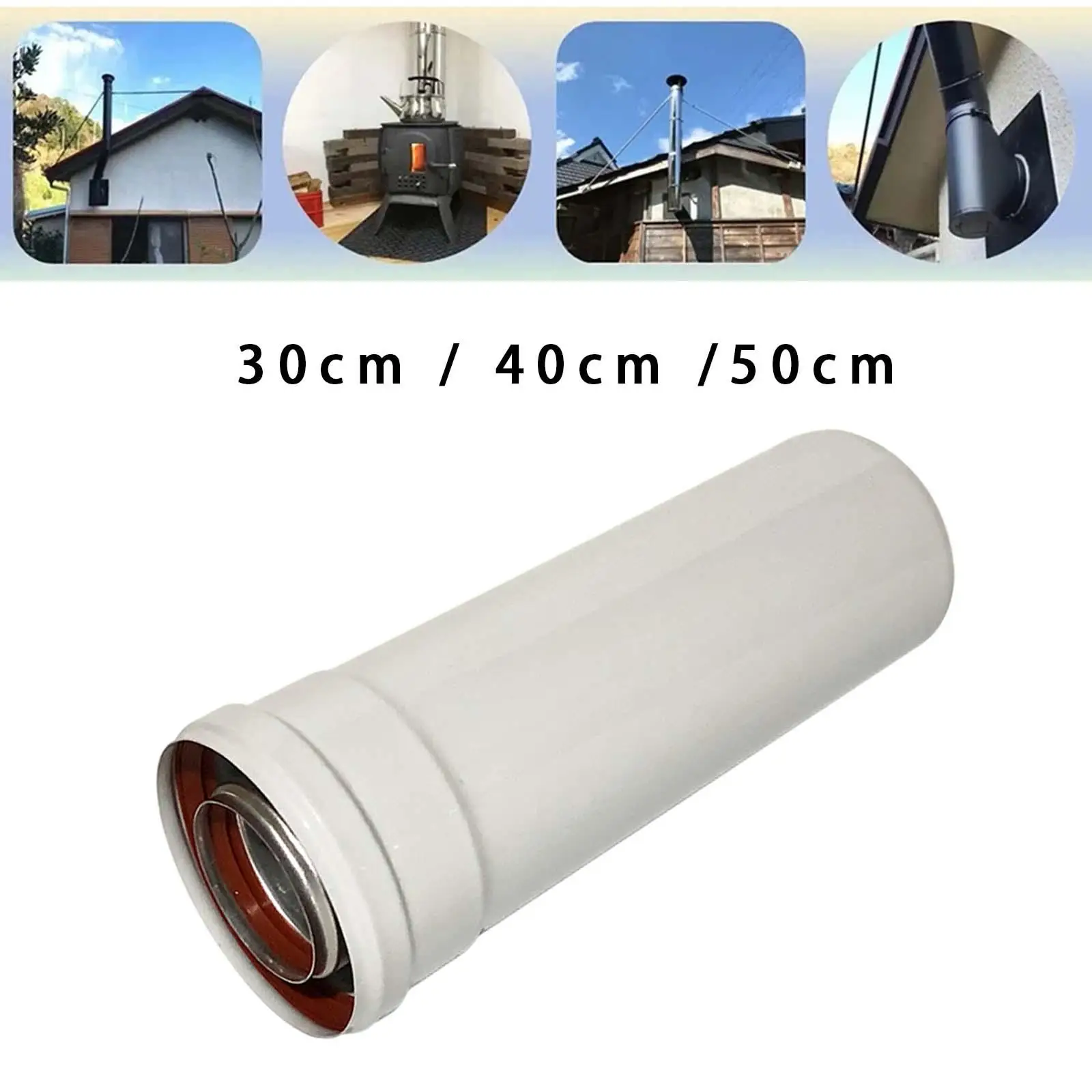 Gas Water Heater Exhaust Pipe Detachable Replacements Vent Chimney Boxed Straight Pipe for Hiking Outdoor Wood Log Burning Stove