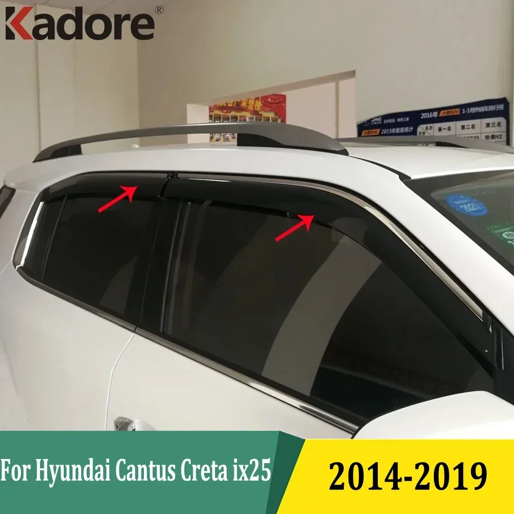 

For Hyundai Cantus Creta ix25 2014-2019 Window Deflectors Wind Decoration Guard Vent Visor Rain Cover Car Styling Accessories