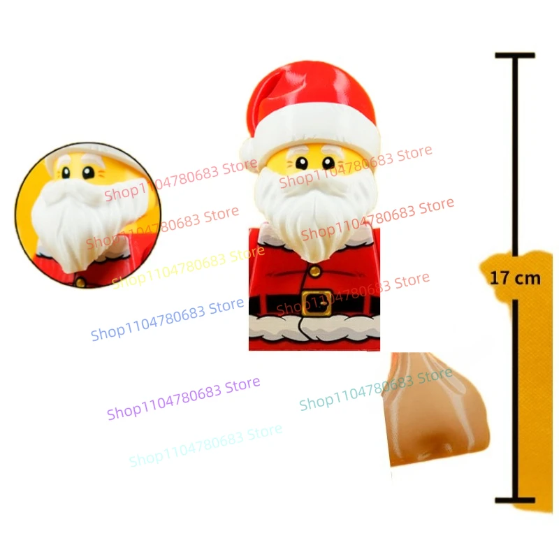 

MOC New Building Blocks Giant Doll Santa Claus 17cm High Toy Ornaments Splicing Holiday Gift Collection