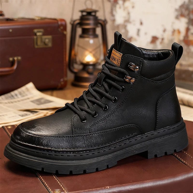 

Мужские ботинки Sanlitai, большой размер, с широким носком, на резиновой подошве, прочный, хаки, черный, устойчивый к грязи, долговечный, удобный для ношения