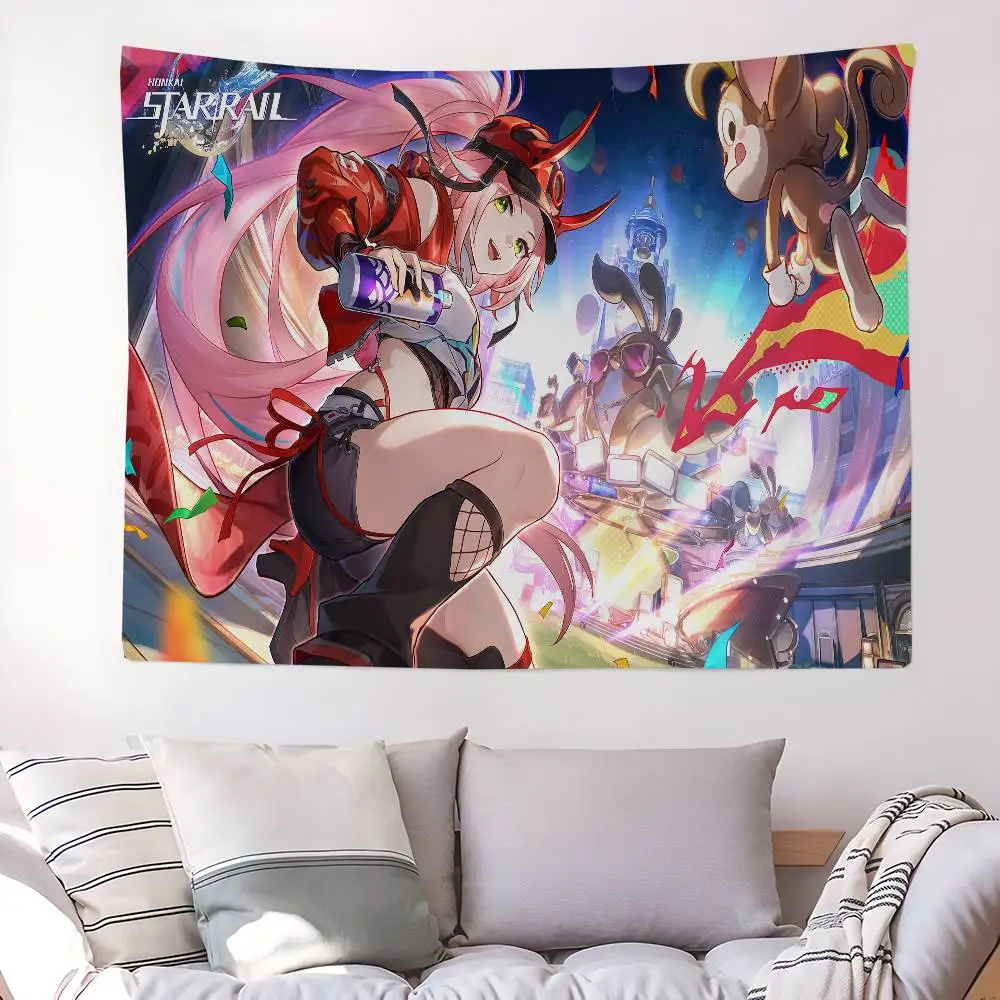 Honkai Star Rail Cartoon Cartoon Tapestry Art Science Fiction Room Home Decor Wall Hanging Home Decor
