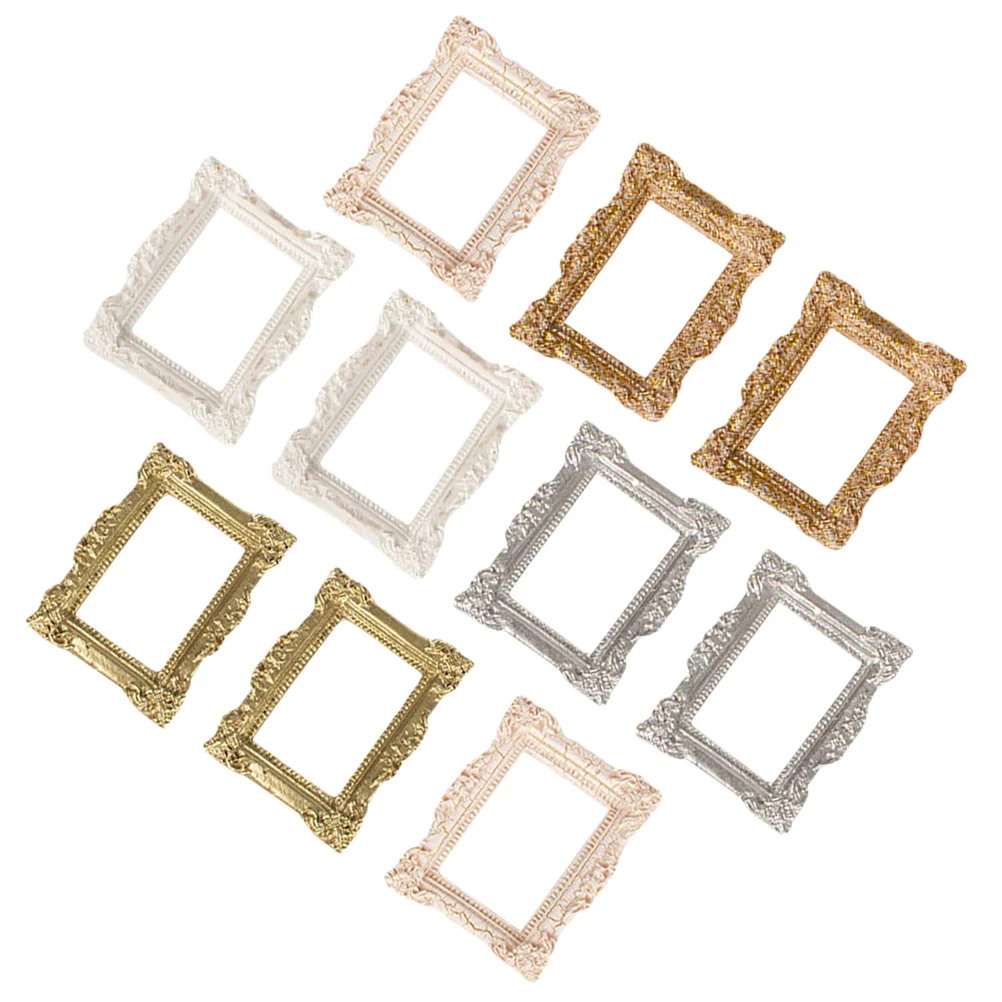 10 Pcs Mini Photo Frame Small Picture Frames DIY Fairy Sticks Desktop Tiny Resin Family Wand