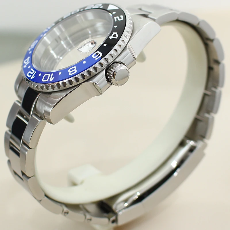 40 مللي متر مقاوم للماء ساعة حافظة 316L سوار الفولاذ المقاوم للصدأ الياقوت ل Seiko NH35 NH36 8215 2824 حركة 28.5 مللي متر الطلب GMT ماستر