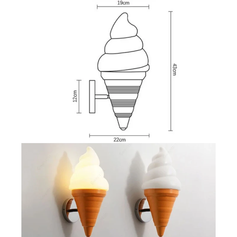 Kreatywny lody kinkiet kinkiety ścienne do jadalni Bar Cafe Home Decor nowoczesne oświetlenie Led oprawa przemysłowa