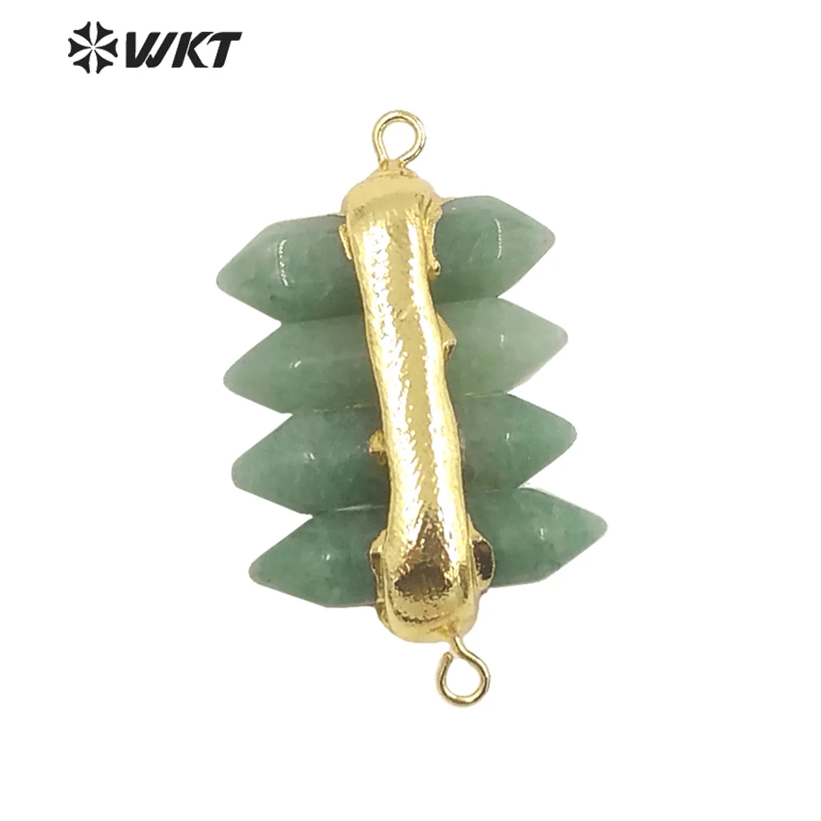 WT-C325 Amazing 4 Crystal Quartz Point With Double Loops Energey Gemstone Connectors Women Jewelry For Bracelet Make