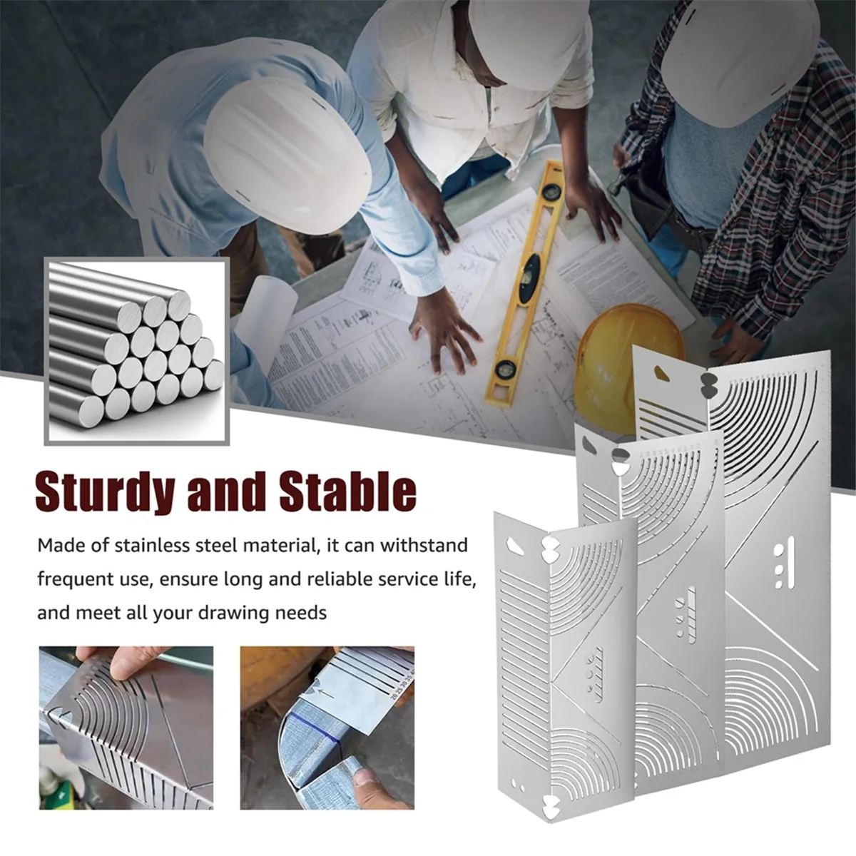 AAA87 Alat Penanda Busur Sudut Fleksibel Presisi, Scriber Busur Linier Baja Tahan Karat Dapat Disesuaikan, Alat Tabung (20-65, 20-80, 20-100)