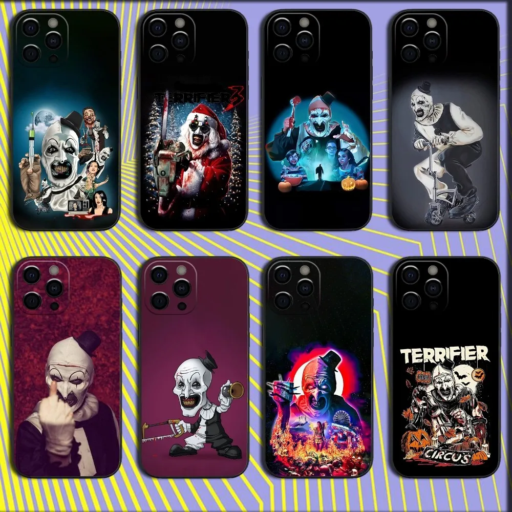 

Art the Clown T-Terrifiers Phone Case For iPhone 16,15,14,13,12,11,Pro,X,XS,Max,XR,Plus,Mini Soft Black Cover