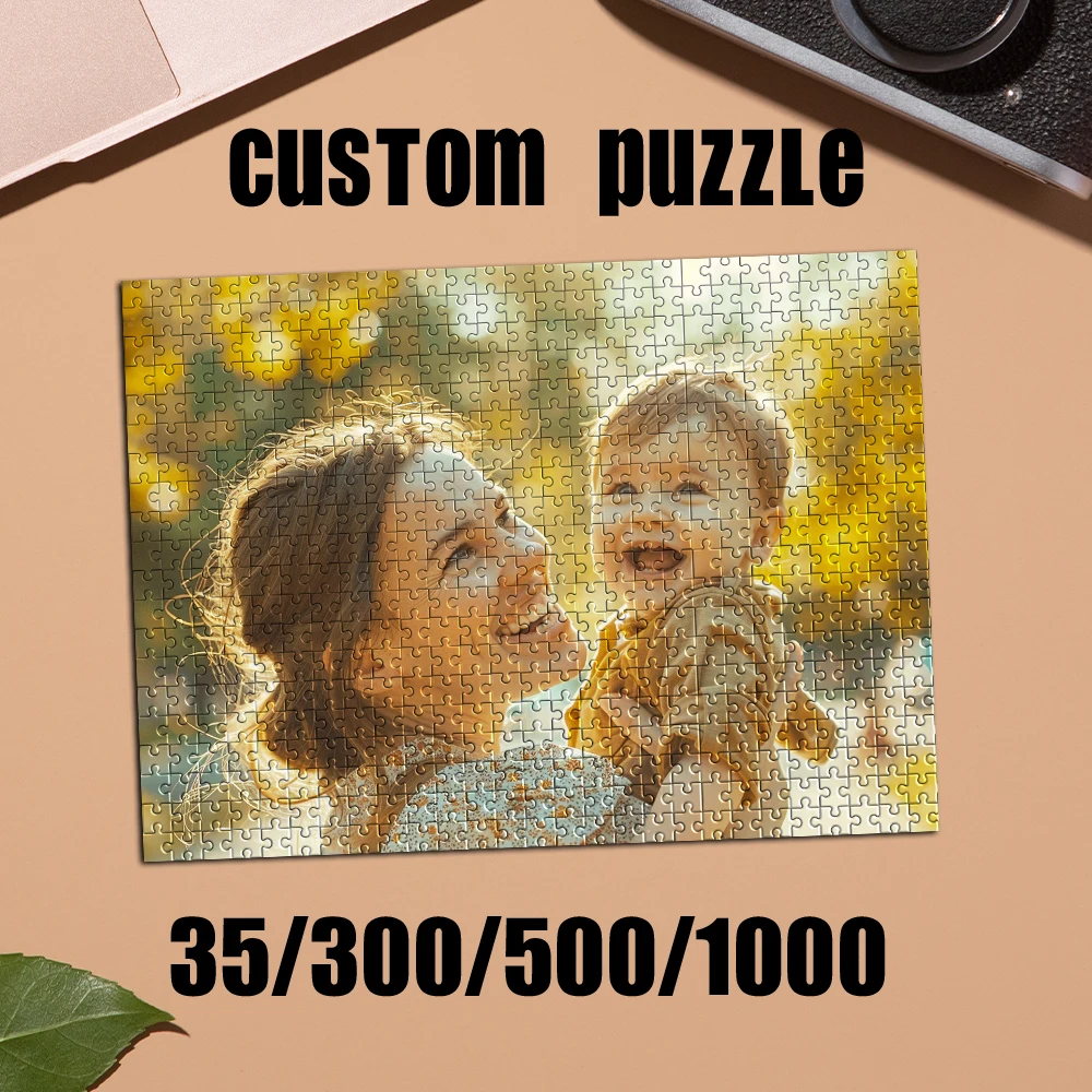 35/300/500/1000 Stück personalisiertes Familienpuzzle mit individuellem Foto, buntes Fotopuzzle, dekoratives Erinnerungspuzzle