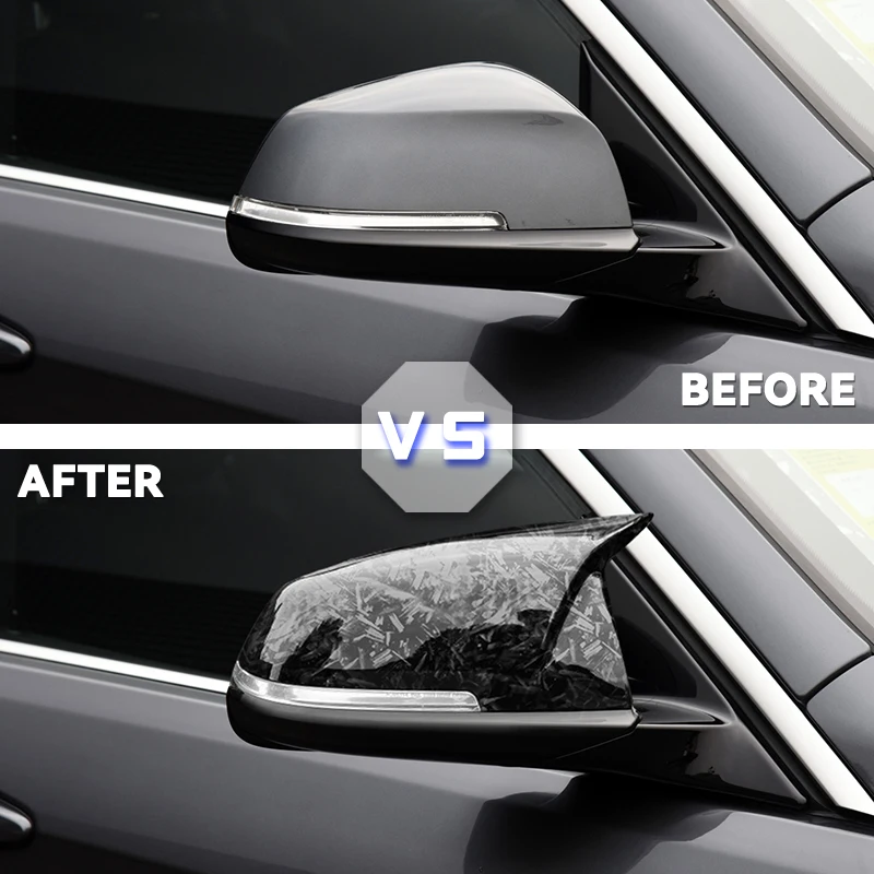 1Pair Side Rearview Wing Mirror Cover Caps For BMW 1 2 3 4 Series F20 F30 F31 F32 F34 F36 E84 2014 -2019 ABS Gloss Black