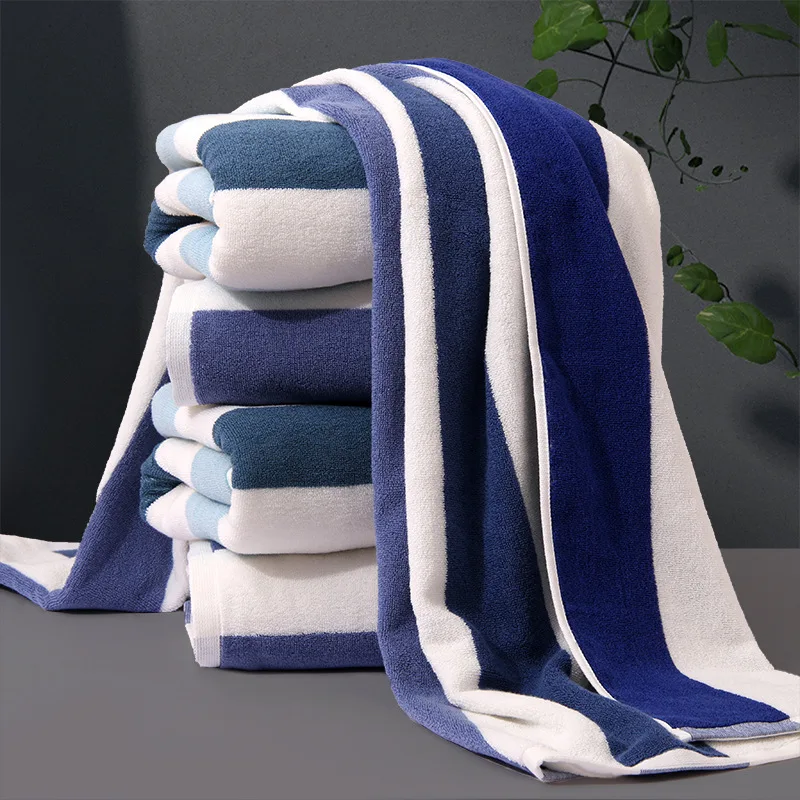 Yarn-Dyed Jacquard Bath Towel 70X140Cm Absorbent Breathable Cotton Household Thickened High Quality Striped Cotton Bath Towels