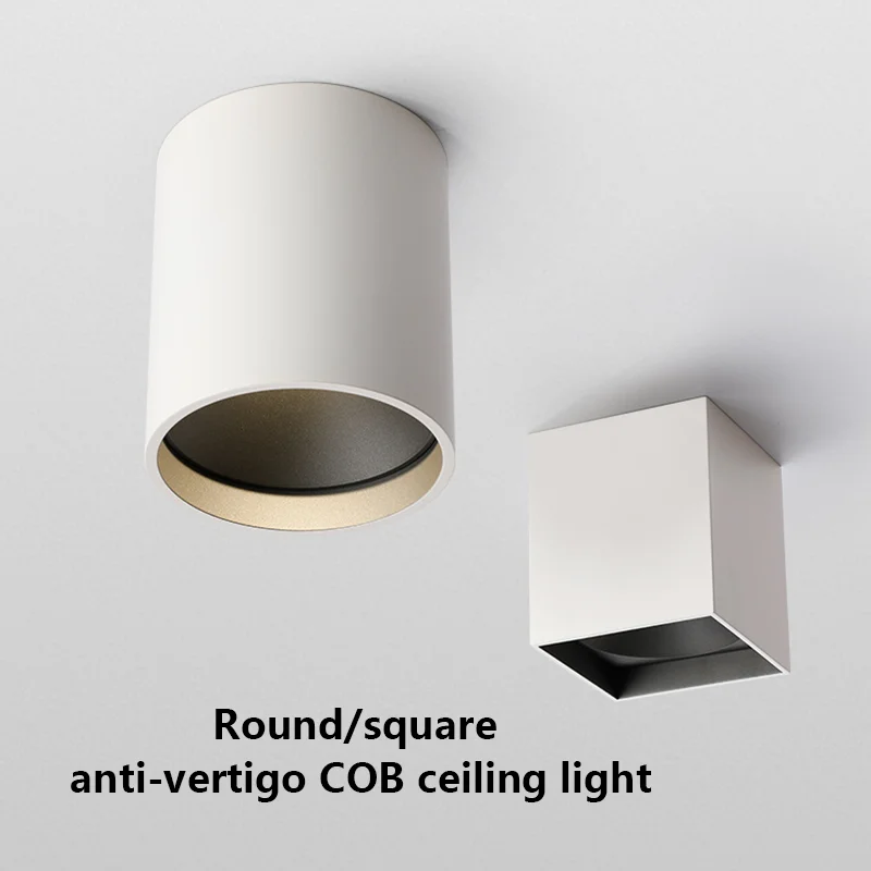 Surface Mounted White Cylindrical COB Round Downlight 7W/10W/12W  Anti-Glare Spot Lights Stair Corridor Ceiling Lamp Home Decor