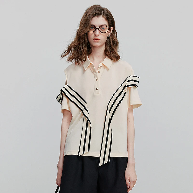 TOYOUTH Women Short Sleeve T shirt 2025 Summer New Casual Tops 8521043