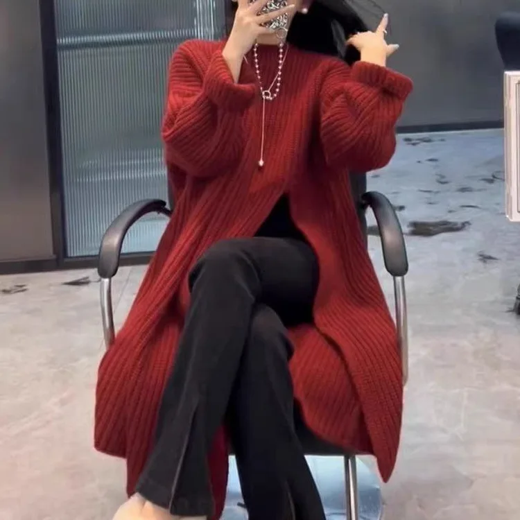 Abiti Abito da donna maniche lunghe Primavera Raso Sheer Fusciacche avvolte a strati Stile francese Temperamento Personalità Chic All-Season