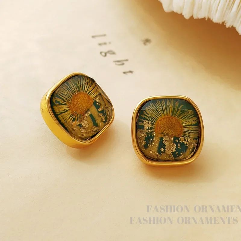 Trendy Jewelry Vintage Temperament Flower Earrings For Women Fashion Accessories