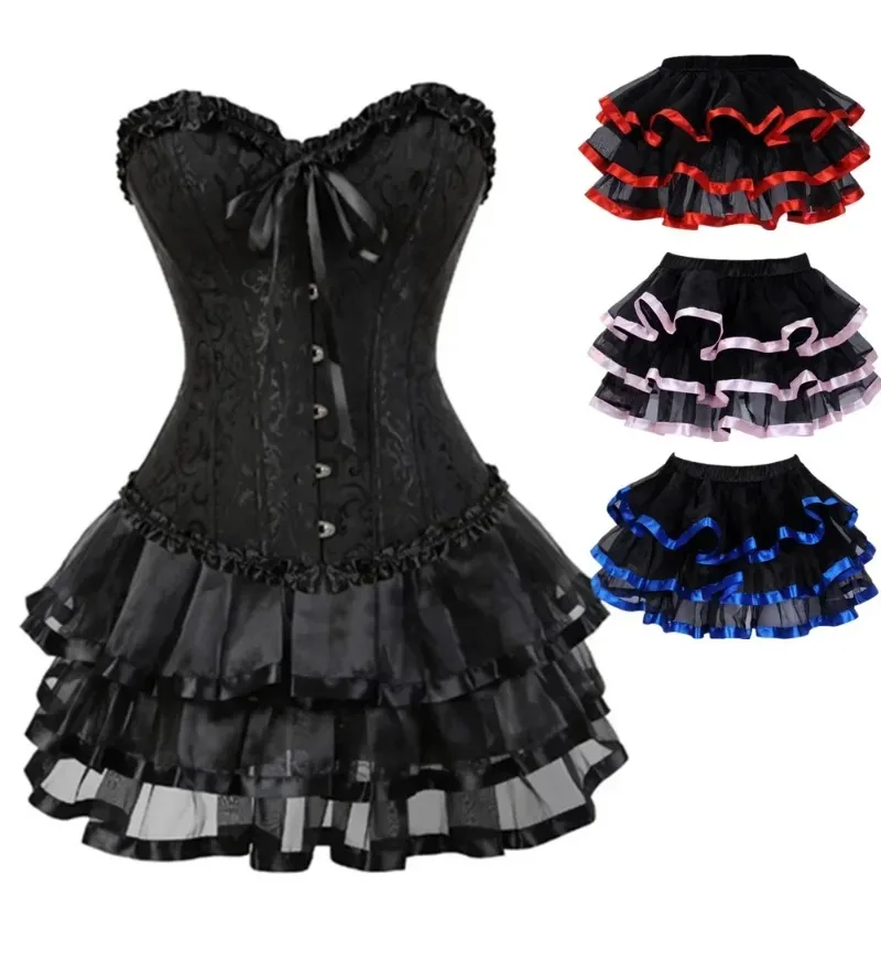 

Женское корсетное платье, бюстье, юбки, топ, винтажные викторианские корсеты, нижнее белье, кружево