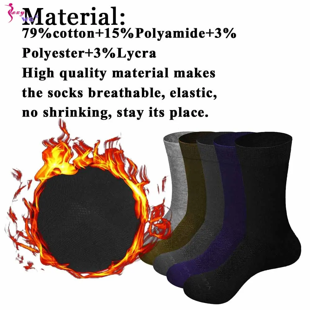 SEXYWG 5 Pairs/lot Men's Cotton Socks New Style Summer for Male Socks Black Business Cotton Athletic Crew Socks Soft Breathable