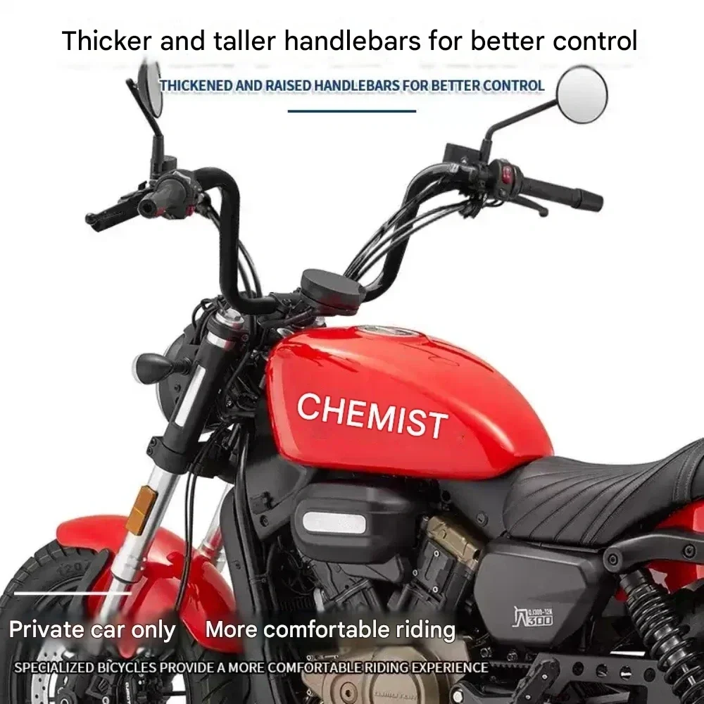 【Precise Fit】High handlebars for QJMOTOTR SRV 300s SRV300SRV300 automatic transmission motorcycles, retro cruiser handlebars.