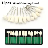 12Pcs Wool Felt Grinding Sanding Head Abrasive Buffing Wheel 2.35mm Shank Polishing Mini Drill Bit Rotary Tool