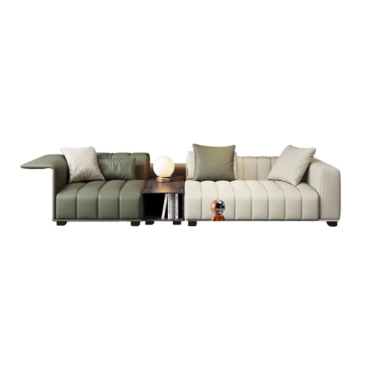 Leather sofa modern large apartment living room first layer cowhide sofa combination