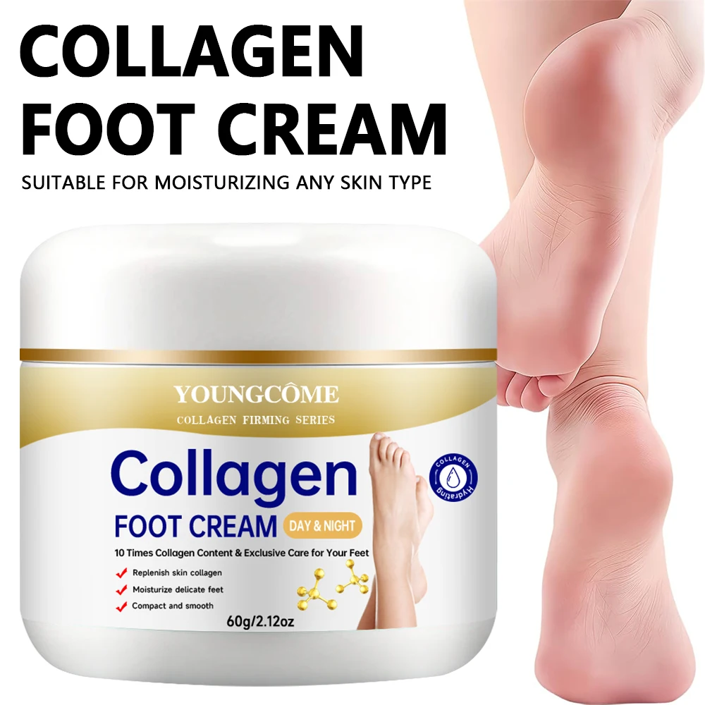 Collagen Foot Cream Herbal Anti Crack Foot Cream Heel Cracking Repair Products Exfoliation Dead Skin Removal Softening Moisturiz