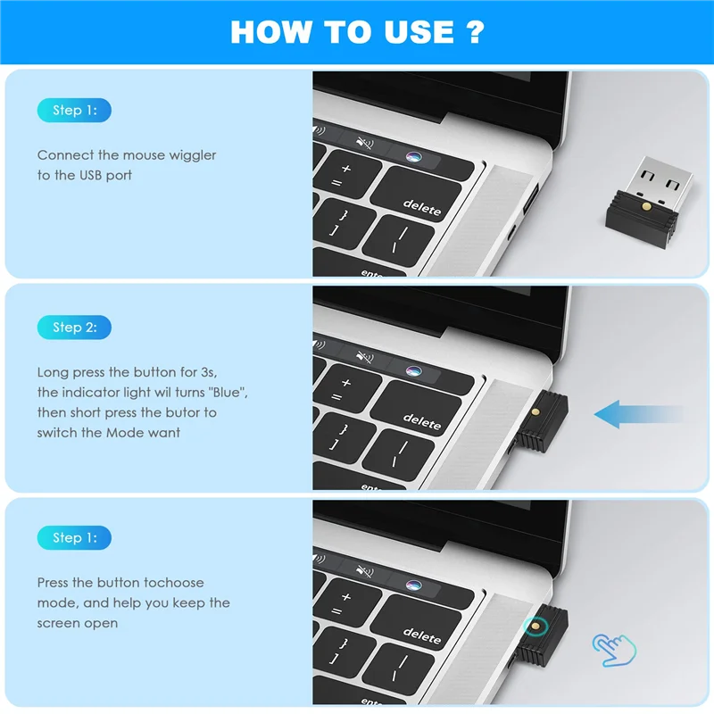 AY14 -USB Mouse Jiggler, Automatic Computer Mouse Mover Jiggler, Keeps Computer Awake,Simulate Mouse Movement