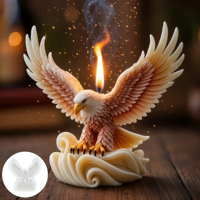 Eagle flying candle silicone mold soaring eagle resin mold craft mold flying eagle concrete cement gypsum silicone mold