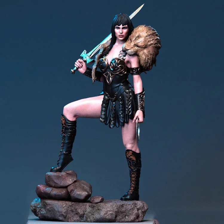 

1/24 75mm 1/18 100mm Resin Princess Warrior Figure Unpainted No Color RW-1199