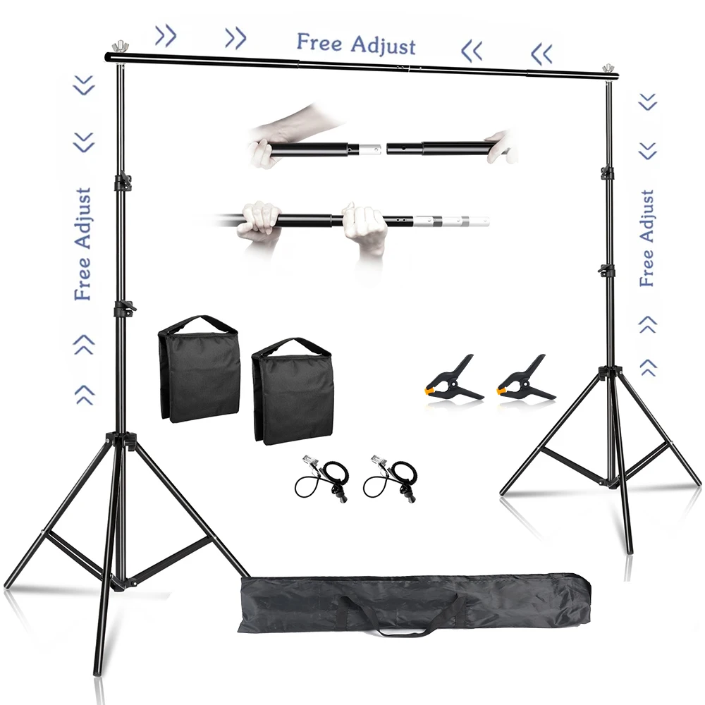 2X2 2X3 2.6X3M Background Support System Kits Adjust Backdrops Stand for Photography Photo Studio Birthday Wedding Party Frame