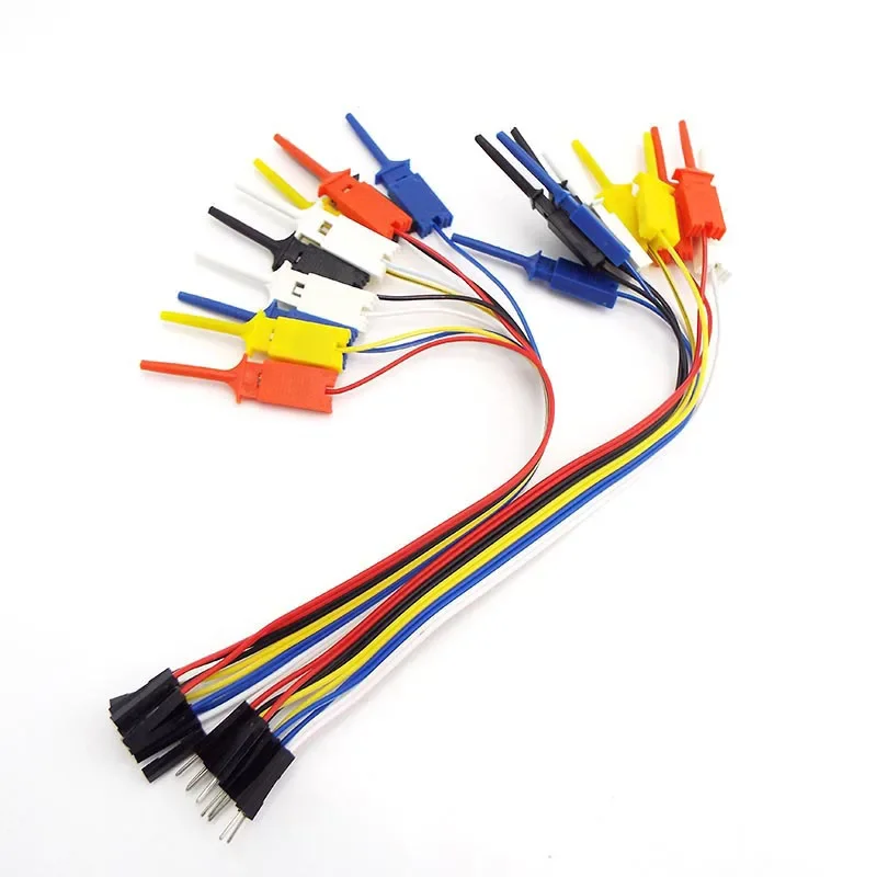 

Test Lead Clip Kit for Logic Analyzer 10PIN Hook Cable Alligator Clip Gripper Probe Connection Line Raspberry Pi Arduino 25cm