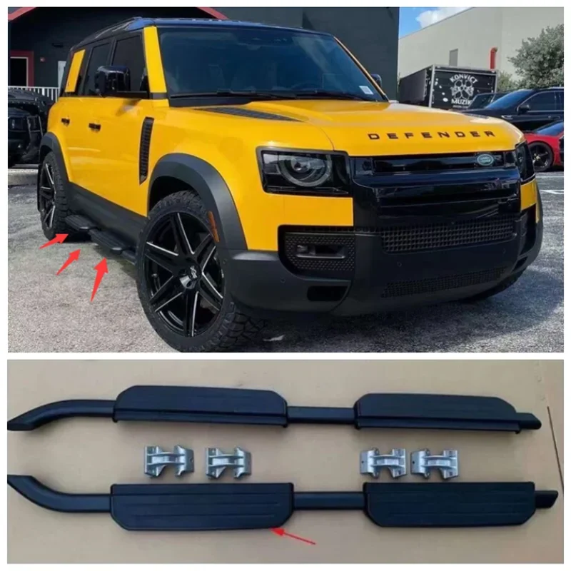 High Quality Aluminum alloy Running Boards Side Step Bar Pedals For Land Rover Defender 110 2020 2021 2022