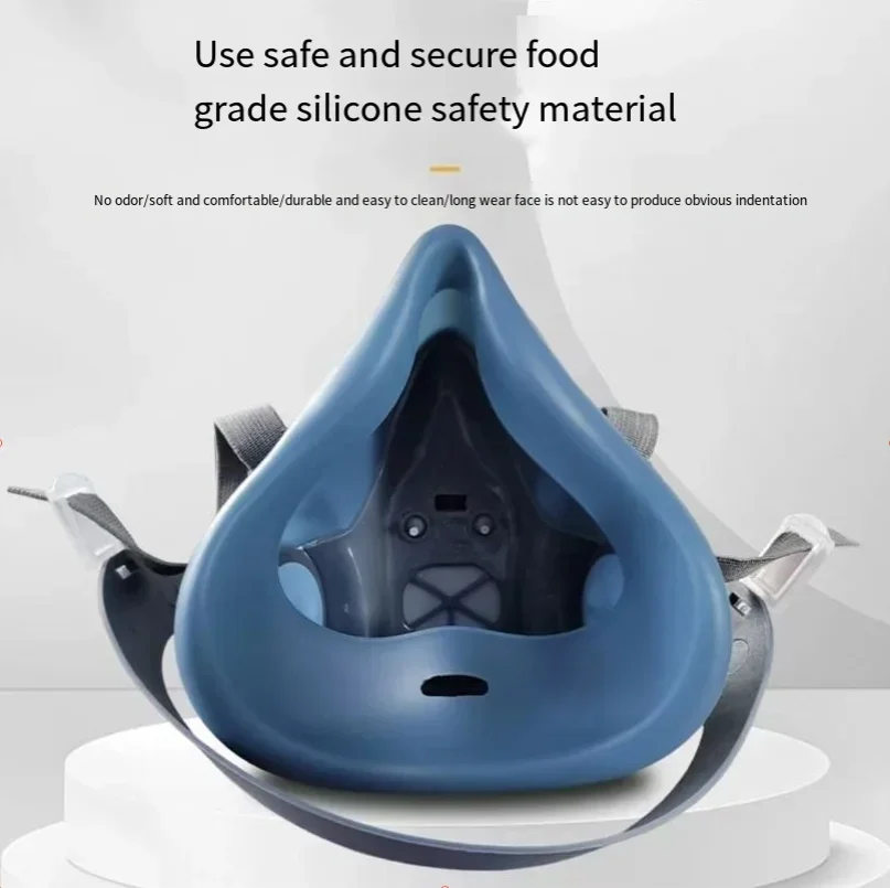 Máscara antipolvo media cara de silicona con filtros de partículas - imagen 3