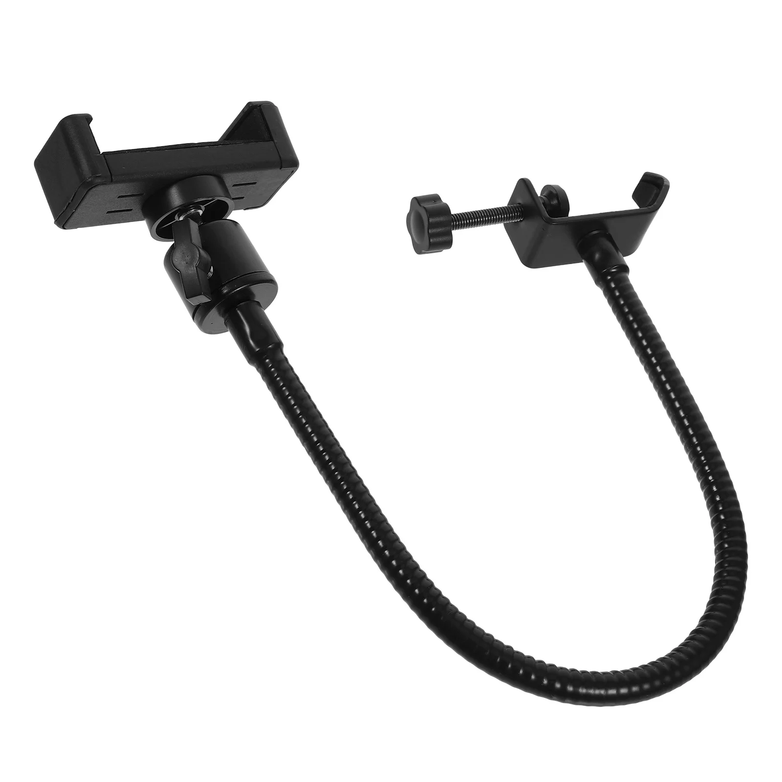 

Mic Stand Phone Clip Holder Wide Compatibility Adjustable Angle Secure Grip for Smartphone Tablet Use Vlog Music