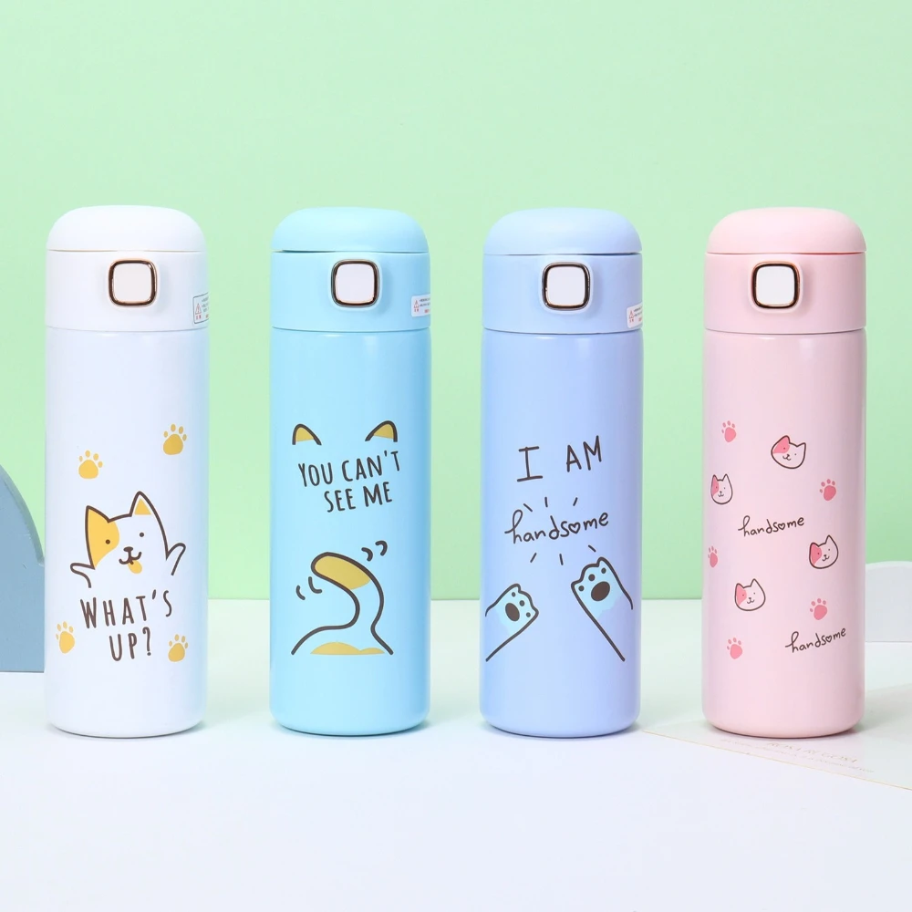 

Детская бутылка для питьевой воды, мультяшный вакуумный термос, термос из нержавеющей стали с милым дизайном, спортивная бутылка для воды на открытом воздухе