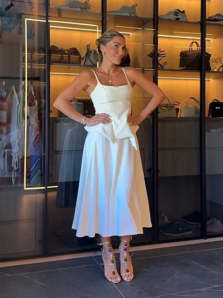 Damen-Cami-Top mit Saum, ärmellos, quadratischer Ausschnitt, ärmelloses Camisole-Top, einfarbig, lässig, Alltagskleidung, modische Sommerkleidung