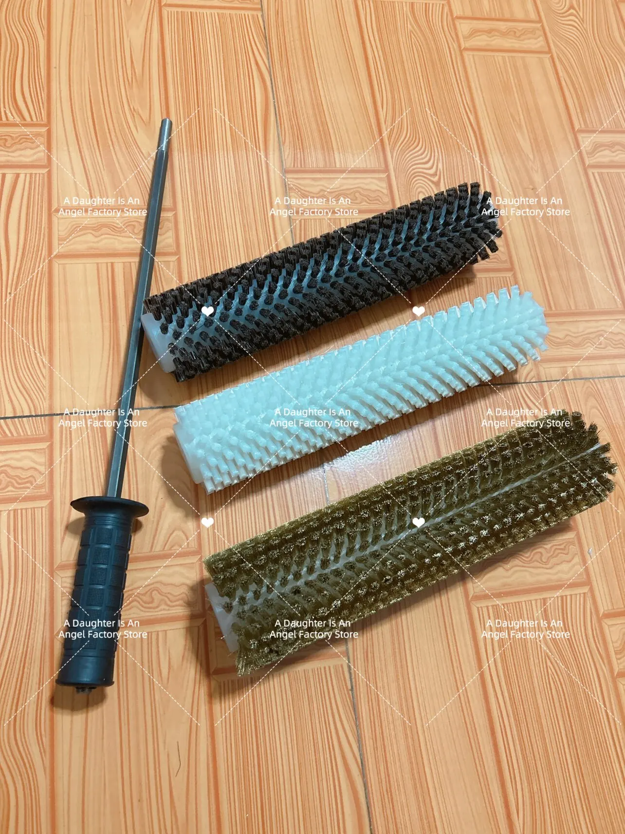 30CM Ski Snowboard Waxing Roller Brush Set with Nylon Horse Hair And Copper Wire Electric Roto Brush for Skiing Equipment