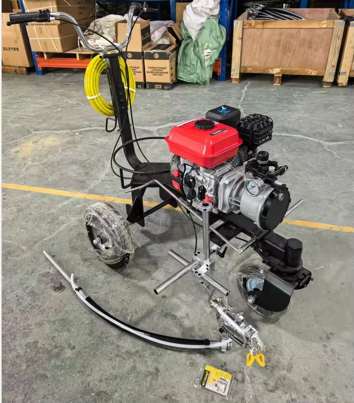 

High pressure professional airless road marking machine, strong cold spraying tool, latex paint spraying