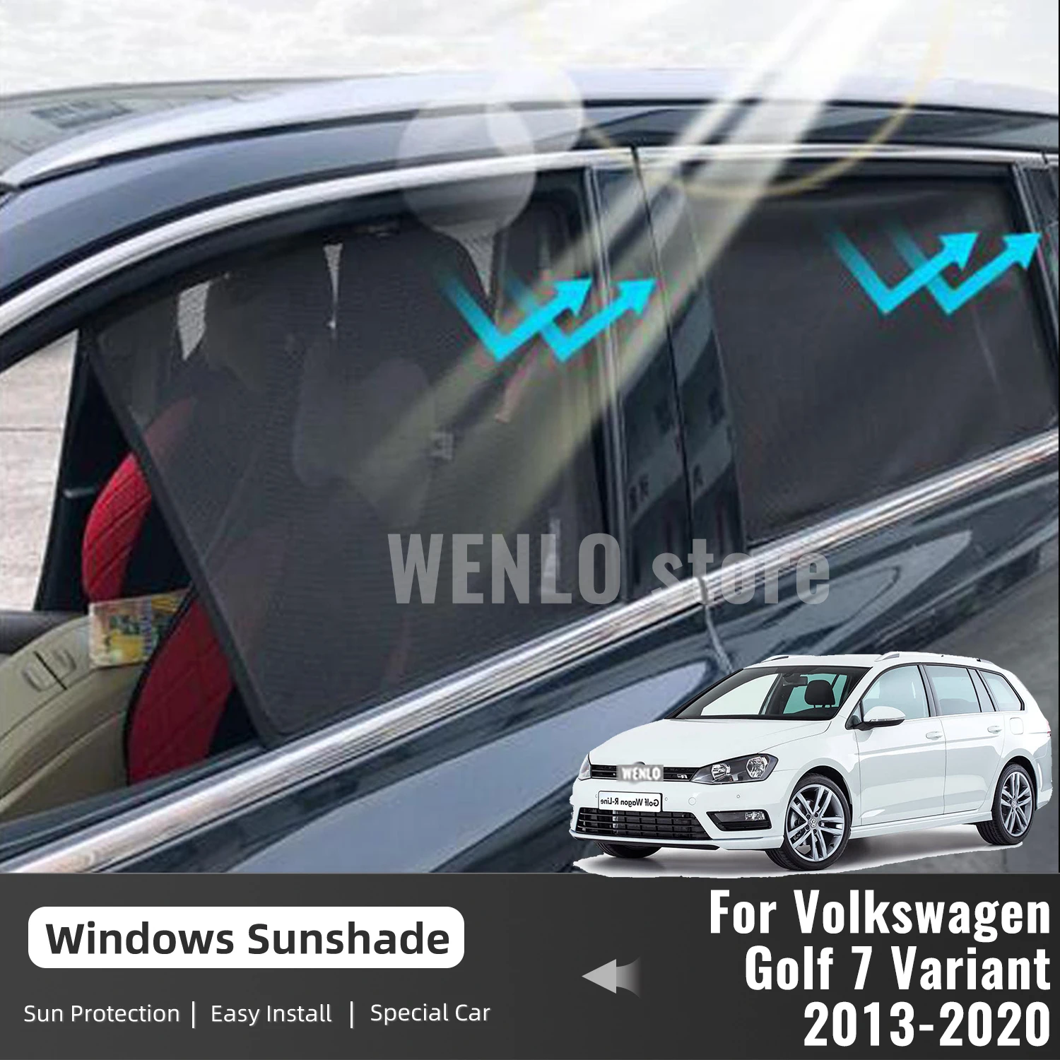 

For Volkswagen VW Golf 7 Variant Golf7 2013-2020 Magnetic Car Sunshade Visor Front Rear Windshield Curtain Side Window Sun Shade