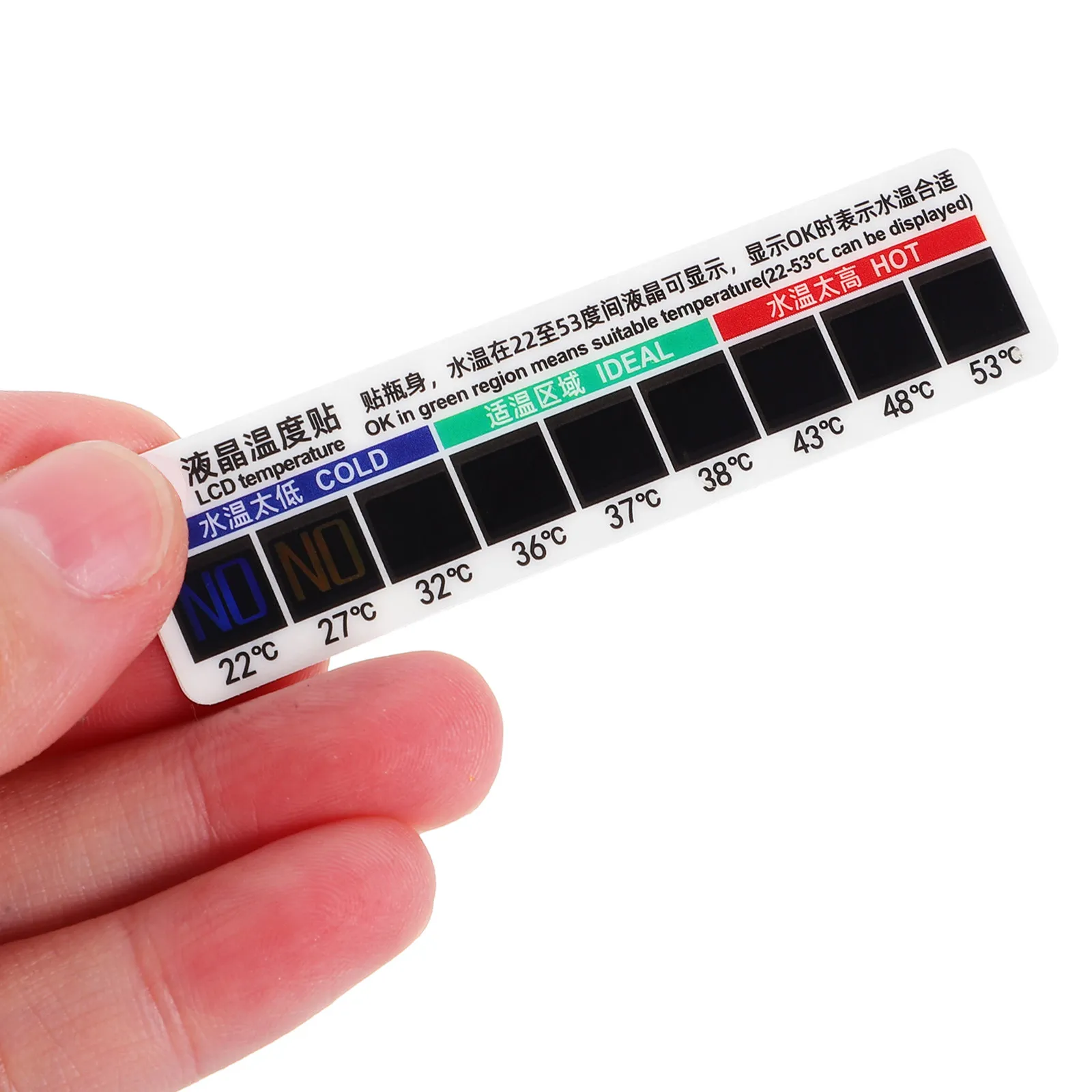 

10 шт. Физиологические температурные полоски: высококачественный пластиковый термочувствительный чип-термометр для измерения температуры воды/телесного температуры, самоклеящийся