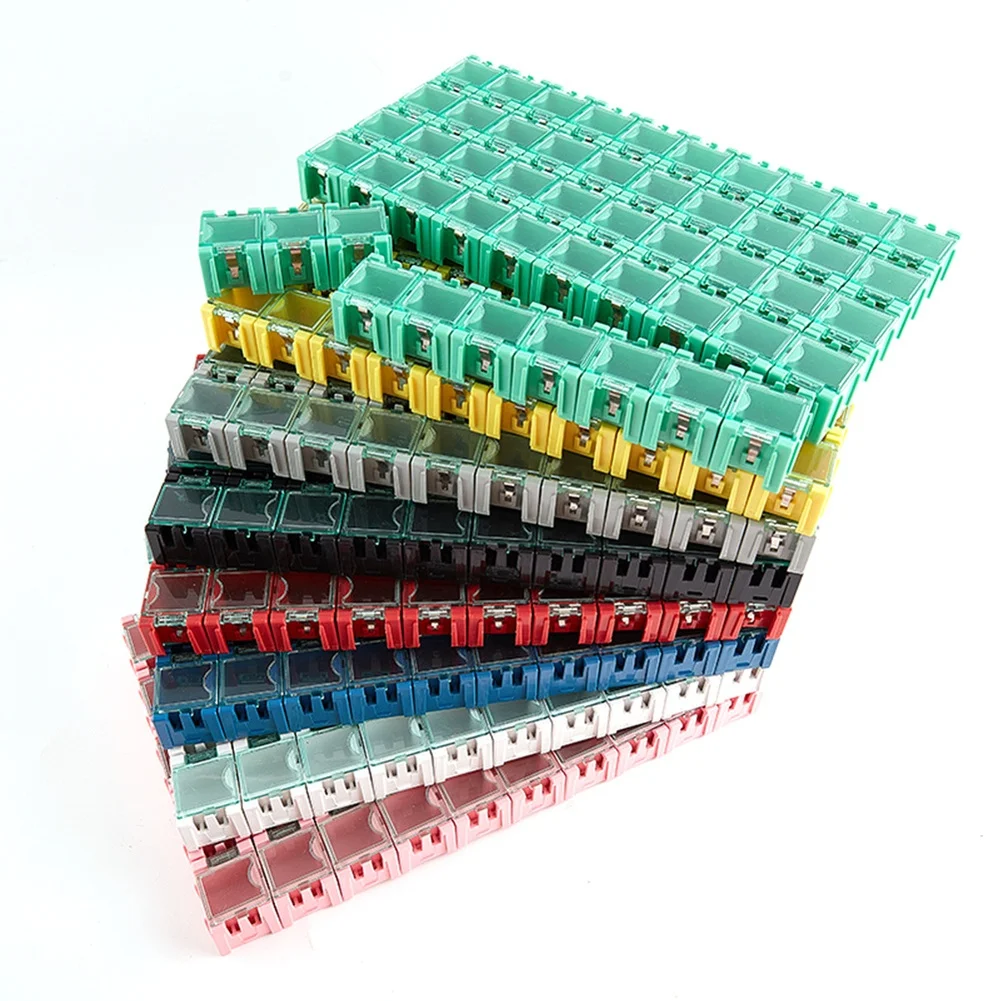 50pcs Stackable For SMD Component Storage Containers for Efficient Electronic Parts Sorting and Workshop Organization
