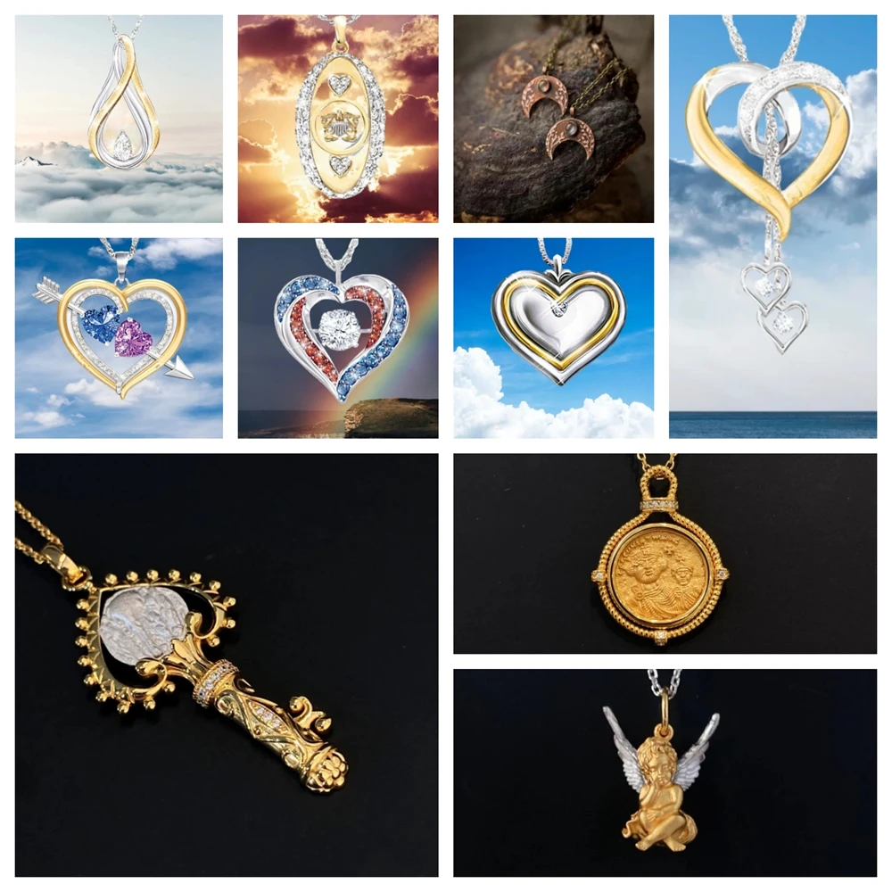 New Simple Women's Romantic Elegant Temperament Light Luxury Mix Pendant Necklace Personalized Party Popular Jewelry Accessories
