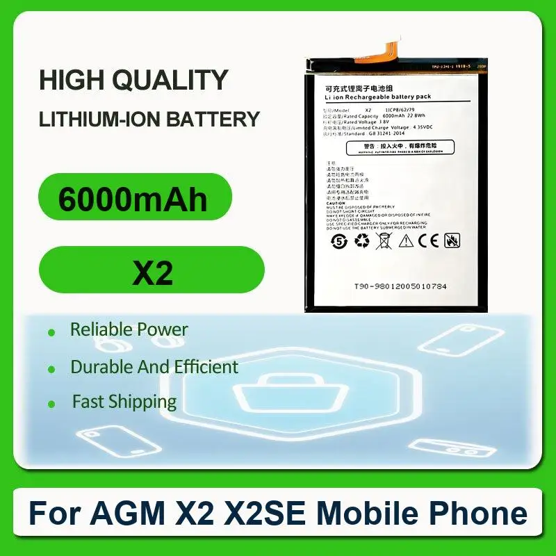Battery For AGM H3 Mobile Phone M6 M7 A8 mini M5 X1 A9 X2 X2SE A10 X5 X3 M2 A1Q