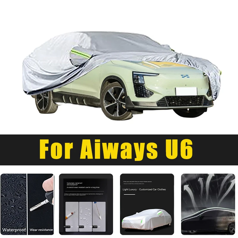 Full Car Covers Outdoor Sun UV Protection Dust Rain Snow Oxford cover Protective For Aiways U6 Accessories