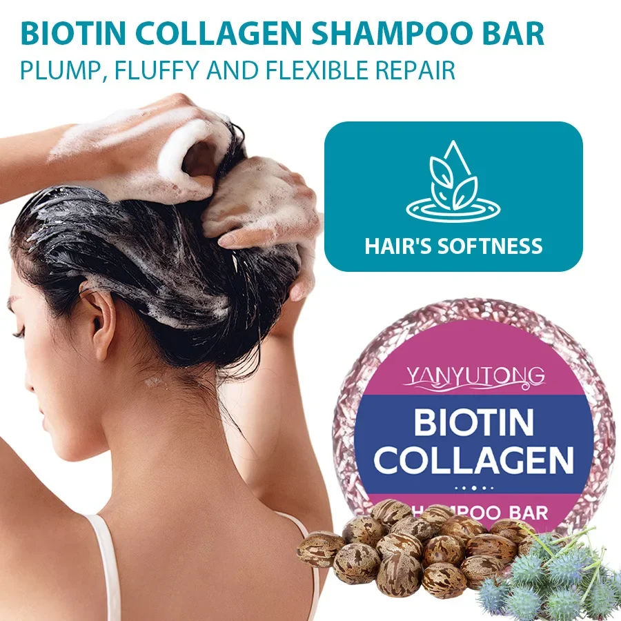 High Demand Biotin Shampoo Bar 60G with Collagen for Hair Cleansing and Nourishing